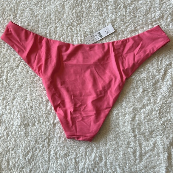 J. Crew Swim Bottom Pink Curved Waist Bikini High Cut Cheeky Size XXL NWT - Picture 2 of 6